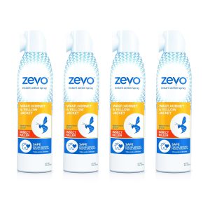 Zevo Stinging Insect Killer Spray - Wasp. Hornet. & Yellow Jacket Bug Spray (4 Bottles)