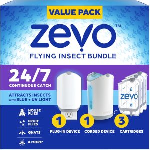 Zevo Max Flying Insect Trap (2 Plug in Bases & 3 Cartridges)