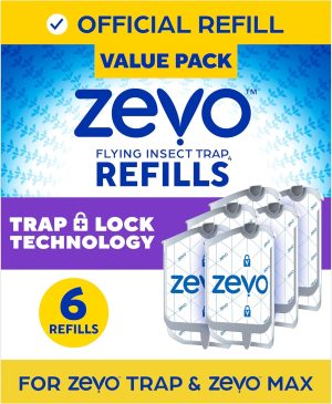 Zevo Flying Insect Trap, Fly Trap Refill Cartridges(6 Refill Cartridges)