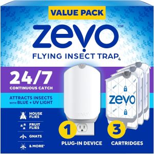 Zevo Max Flying Insect Trap(1 Plug in Device & 3 Cartridges)