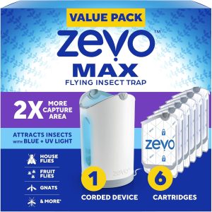 Zevo Max Flying Insect Trap (1 Plug in Base & 6 Cartridges)