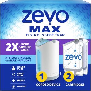 Zevo Max Flying Insect Trap(1 Plug in Base & 2 Cartridges)