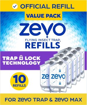 Zevo Flying Insect Trap, Fly Trap Refill Cartridges(10 Refill Cartridges)